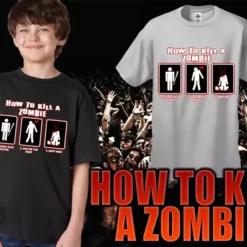 Bewild Kids How To Kill A Zombie T-Shirt Cool Funny & Offensive