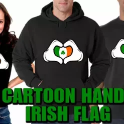 Bewild Cartoon Heart Hands Irish Flag Girl's T-Shirt St.Patricks Day