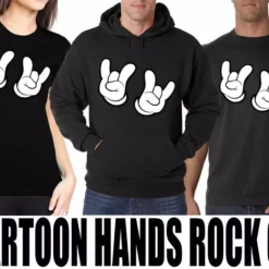 Bewild Cartoon Hands Rock On Men's T-Shirt Cool Funny & Offensive