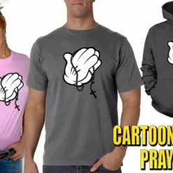 Bewild Cartoon Hands Praying Men's T-Shirt 25 Bewild Cartoon Hands Praying Men's T-Shirt