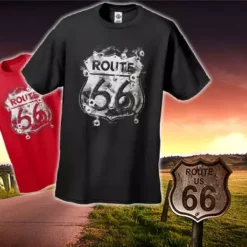 Bewild Route 66 Sign With Bullet Holes Men's T-Shirt