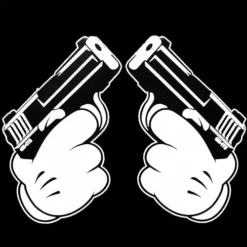 Bewild Cartoon Hands Double Gun's Men's T-Shirt