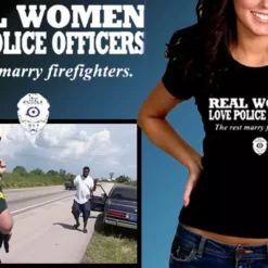 Bewild Positive Reinforcement Real Women Love Police Officers Girl's T- Shirt