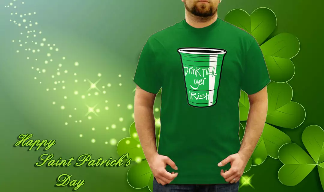 Bewild St.Patricks Day Drink Till Yer Irish Green Cup Men's T-Shirt 14 Bewild St.Patricks Day Drink Till Yer Irish Green Cup Men's T-Shirt