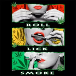 Bewild Marijuana Girl Roll Lick Smoke Girl's T-Shirt Cool Funny & Offensive