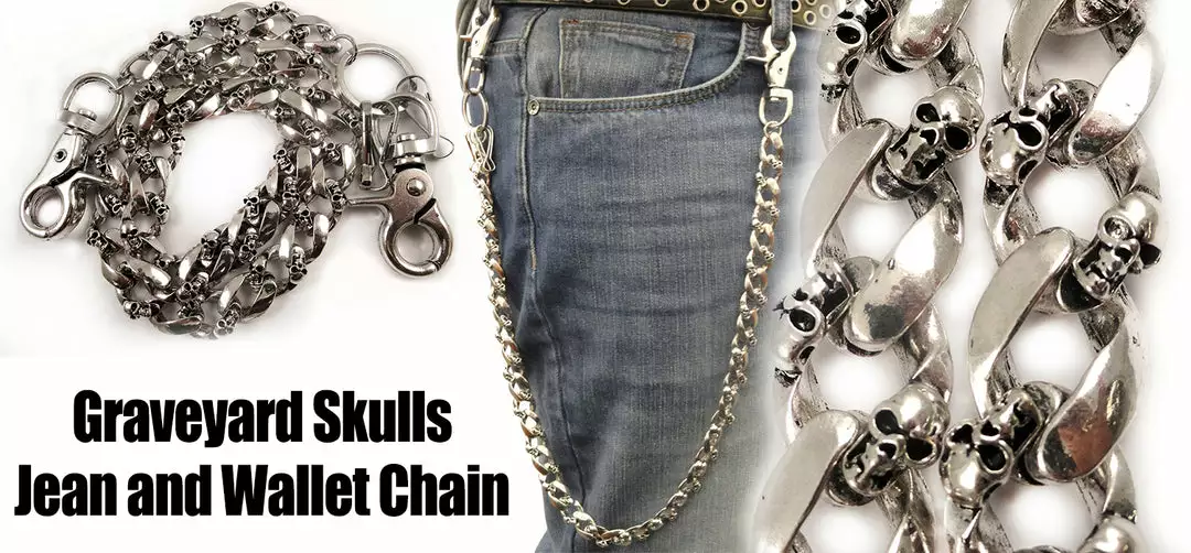 Bewild Wallets & Chains Graveyard Skulls Tough Link Jean And Wallet Chain 14 Bewild Wallets & Chains Graveyard Skulls Tough Link Jean And Wallet Chain