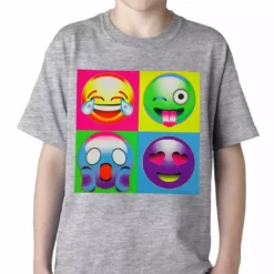 Bewild Block Print Emoji Faces Kids T-shirt