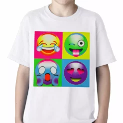 Bewild Block Print Emoji Faces Kids T-shirt