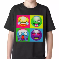 Bewild Block Print Emoji Faces Kids T-shirt