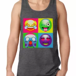 Bewild Block Print Emoji Faces Tank Top Cool Funny & Offensive