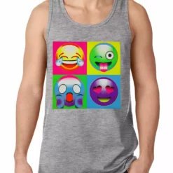 Bewild Block Print Emoji Faces Tank Top Cool Funny & Offensive