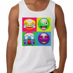 Bewild Block Print Emoji Faces Tank Top Cool Funny & Offensive