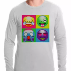 Bewild Cool Funny & Offensive Block Print Emoji Faces Thermal Shirt 7 Bewild Cool Funny & Offensive Block Print Emoji Faces Thermal Shirt