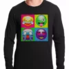 Bewild Cool Funny & Offensive Block Print Emoji Faces Thermal Shirt