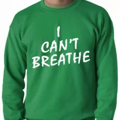 Bewild White Print I Can't Breathe Adult Crewneck Sweatshirt