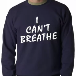 Bewild White Print I Can't Breathe Adult Crewneck Sweatshirt