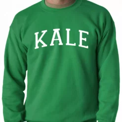 Bewild Hip-Hop Inspired Clothing White Print Kale Adult Crewneck