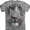 Bewild The Mountain Apparel White Tiger Big Face Men's T-Shirt