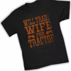 Bewild Men's T-Shirts Will Trade Wife For Tractor Vintage T-Shirt
