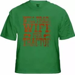Bewild Men's T-Shirts Will Trade Wife For Tractor Vintage T-Shirt