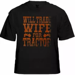 Bewild Men's T-Shirts Will Trade Wife For Tractor Vintage T-Shirt