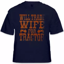 Bewild Men's T-Shirts Will Trade Wife For Tractor Vintage T-Shirt