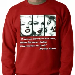 Bewild Wise Girl Marilyn Quote Adult Crewneck 17 Bewild Wise Girl Marilyn Quote Adult Crewneck
