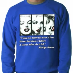 Bewild Wise Girl Marilyn Quote Adult Crewneck 18 Bewild Wise Girl Marilyn Quote Adult Crewneck