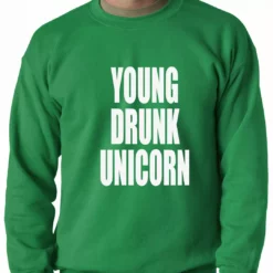 Bewild Young Drunk Unicorn Crewneck Sweatshirt