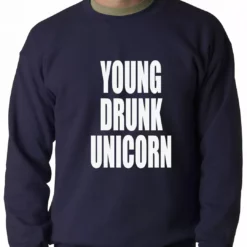 Bewild Young Drunk Unicorn Crewneck Sweatshirt