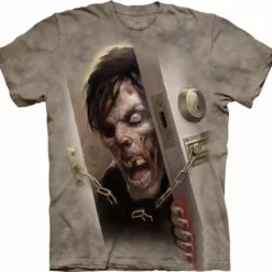 Bewild Zombie At The Door Big Face Men's T-Shirt
